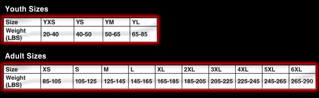 Singlet Size Chart Battleskinz